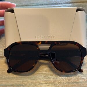 GIGI PIP Tortoiseshell Square Sunglasses with Dark Lenses